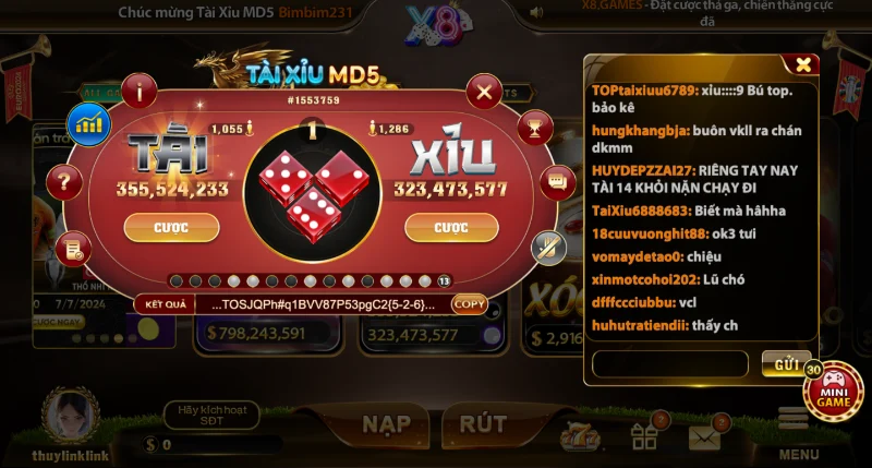 Tài Xỉu MD5 tại cổng game X8