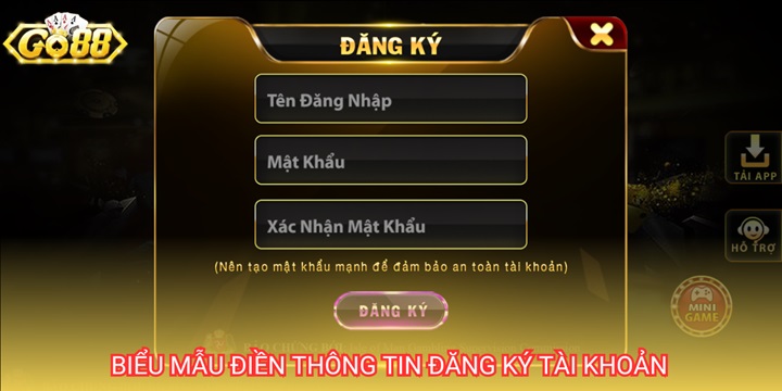 Hướng dẫn đăng ký tài khoản nổ hũ Go88 chi tiết
